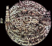 コメニウスの寓話の中の都市を描写した絵