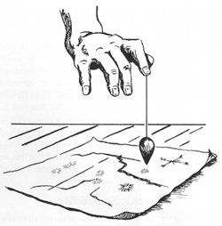 振り子と地図を使うダウジングの方法